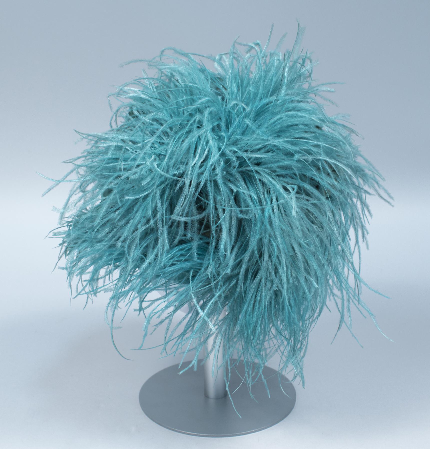 Image of Velvet toque with ostrich feathers, ca. 1910-1920s